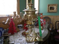 Rarest Antique Huge Imperial Tzar Brass Kerosene Samovar 1912