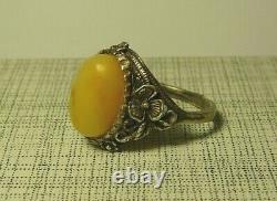 Ring Amber Imperial Russian 84 Silver Moscow 1901