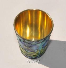 Royal Russian Soviet Vodka Beaker Cups Shots Silver Enamel Kovsh Goblet Chalice