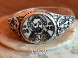 Russia, Rare Russian Imperial Time Sterling-silver 84, Enamel Ring