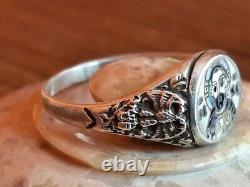Russia, Rare Russian Imperial Time Sterling-silver 84, Enamel Ring