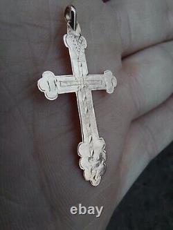 Russian Cross Pendant, Antique, Imperial Russian 14k Gold, 56. 0.9 Grams