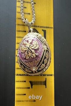 Russian Egg Pendant/Nc Imperial Eagle & Orthodox Kross In Sterling Silver 8.4gr