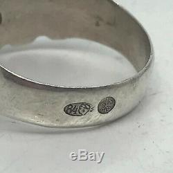 Russian Imperial 84 Silver Enamel NAVY Ring