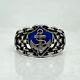 Russian Imperial 84 Silver Enamel Navy Officer Ring With St. George Cross