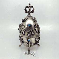 Russian Imperial 84 Silver Opening Egg Hunter Theme 1878 y