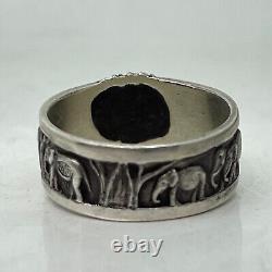 Russian Imperial 84 Silver Ring Lion and Elephants