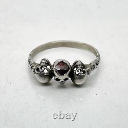 Russian Imperial 84 Silver Ring Memento Mori