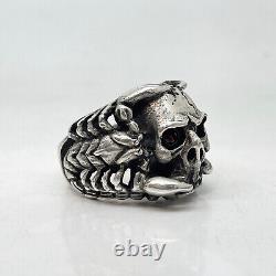 Russian Imperial 84 Silver Ring Memento Mori