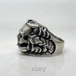 Russian Imperial 84 Silver Ring Memento Mori