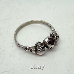 Russian Imperial 84 Silver Ring Memento Mori