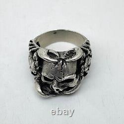 Russian Imperial 84 Silver Ring Memento Mori