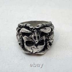 Russian Imperial 84 Silver Ring Memento Mori