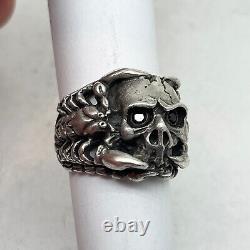 Russian Imperial 84 Silver Ring Memento Mori