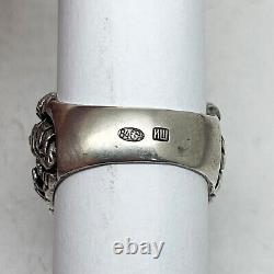 Russian Imperial 84 Silver Ring Memento Mori