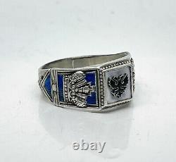 Russian Imperial 88 Silver Enamel Ring