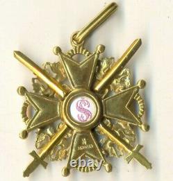 Russian Imperial Antique badge medal Order St. Stanislav Bronze 3 swords (1118)