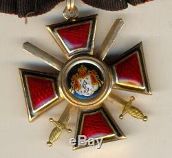 Russian Imperial Antique badge medal Order St. Vladimir Original Gold (1107a)