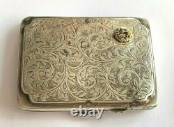 Russian Imperial Faberge Silver 88. ? I? Nicholas II Gild Cigarette Box