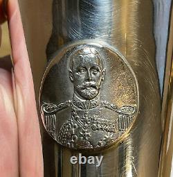 Russian Imperial Silver 84 Cup with Tsar Nicholas II Portrait 1894 y