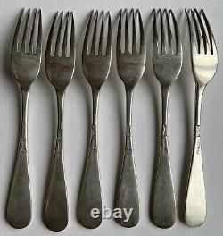 Russian Imperial Silver 84 Set of 6 Table Forks Sazikov Factory 1879 Moscow