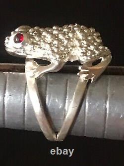 Russian Imperial Silver Womens Ring With Garnets