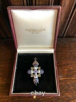Russian Imperial Silver enamel Romanov Tercentenary Cross A La Vielle Russie