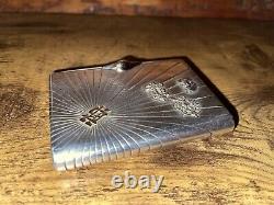 Russian Imperial Solid Silver Cigarette Case Multiple Stamps Rare Antique