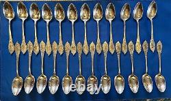 Russian Imperial Teaspoons Silver 84 Kokoshnik Ivan Lebedkin Moscow-Set of 24