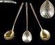 Russian Imperial Silver 84 Gilt Niello Enamel Spoon, Set Of Three, Moscow 19th C