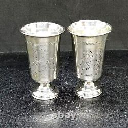 Russian Silver Kiddush Beaker Vodka Cups 2 Judaica Later Quarter 19th Century