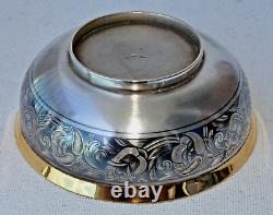 Russian Soviet Imperial Silver Black Enamel Cup Shots Goblet Chalice Kovsh Bowl