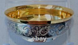 Russian Soviet Imperial Silver Black Enamel Cup Shots Goblet Chalice Kovsh Bowl