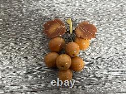 Russian Soviet Rare Royal Amber ussr Grape brooch Very Rare Amber