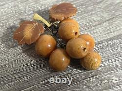 Russian Soviet Rare Royal Amber ussr Grape brooch Very Rare Amber