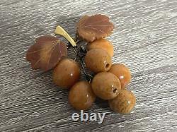 Russian Soviet Rare Royal Amber ussr Grape brooch Very Rare Amber