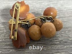 Russian Soviet Rare Royal Amber ussr Grape brooch Very Rare Amber