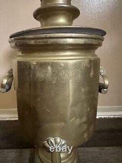 Russian Stamped Brass Samovar TWO Antique Imperial Russian Brass Samovar 1880s