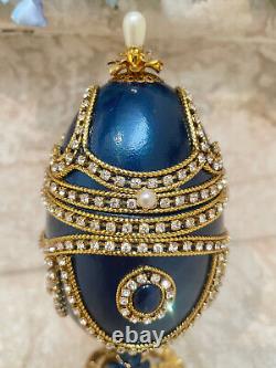 SApphire Diamond 2002 Antique Imperial Russian Faberge egg FabergeMusicalEgg 24k