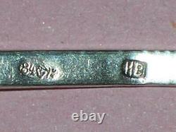 Set 5 Monogram Luck Spoons Original Russian Imperial Silver 84 Antique Russia