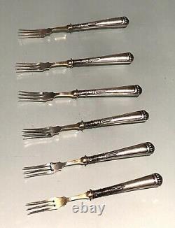 Set Antique Antique Russian Imperial Silver 84 Fork Knife Fruit Service Box Old