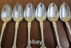 Set of 6 84 Large Spoons RUSSIAN IMPERIAL Antique Silver Fiddle 407g Lot Old