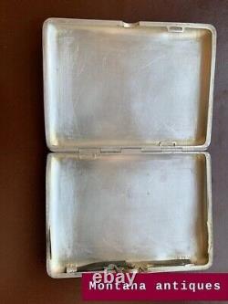 Solid Silver 84 Russian Cigar / Antique Enamel Imperial Cigarette Case 183gr