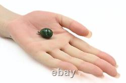 Sterling Silver Art Deco Nephrite Jade Russian Imperial Egg Charm