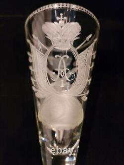 Tsar Alexander Romanov Russian Royalty Imperial Eagle Royal Cipher Glass Goblet