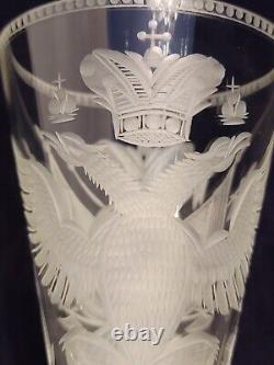 Tsar Alexander Romanov Russian Royalty Imperial Eagle Royal Cipher Glass Goblet