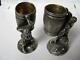 Two Original Antique Russian Imperial Decorative Sterling Silver Goblet Wine Cup