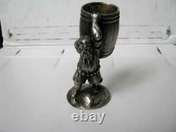Two Original Antique Russian Imperial Decorative Sterling Silver Goblet Wine Cup