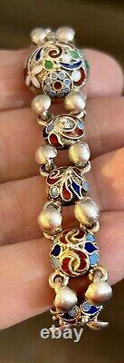 VTG Empire Russian Sterling Silver 84 Jewelry Bracelet Enamel 29.1 GRAMS MARKED