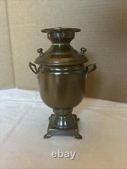 Very Rare Antique Alexander Imperial Small Russian Brass Samovar 11 With Teacup